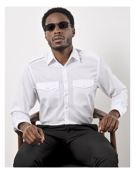 KUS-KK134-Mens Tailored Fit Pilot Shirt Long Sleeve 2
